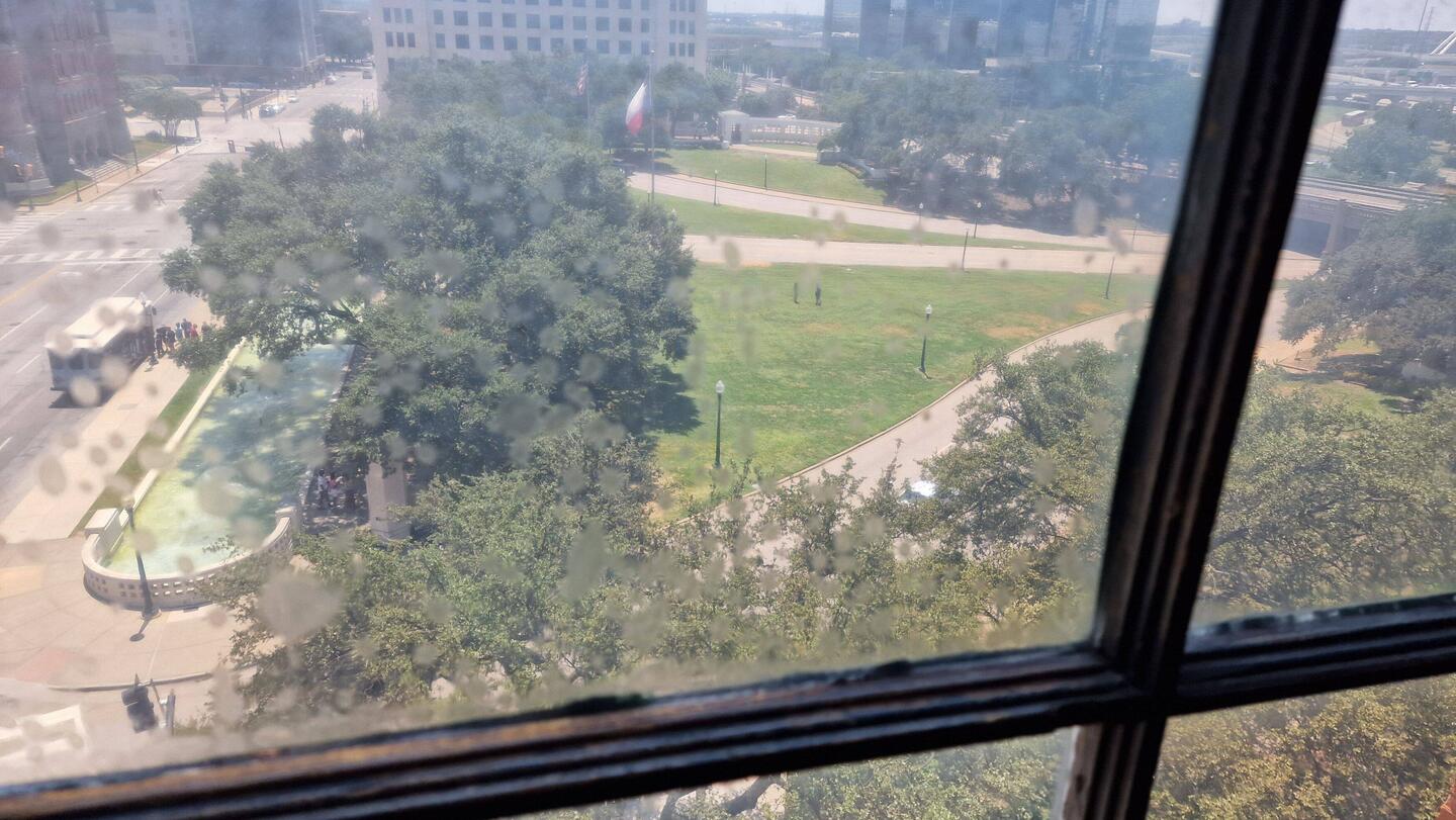 From the 6th floor of the book depository.