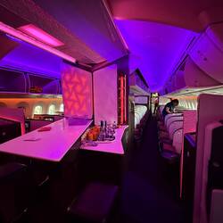 Business lounge on plane