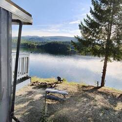 Blick aus der Unterkunft auf den „Dutch Lake“