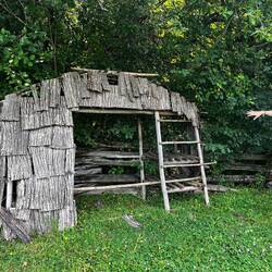 Small example of a long house. Burch bark covering