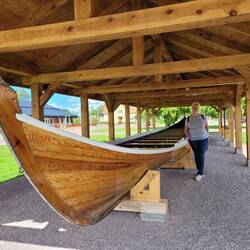 Kirchenboot, welches die Dorfbewohner nutzten, um nach Mora zur Kirche zu kommen