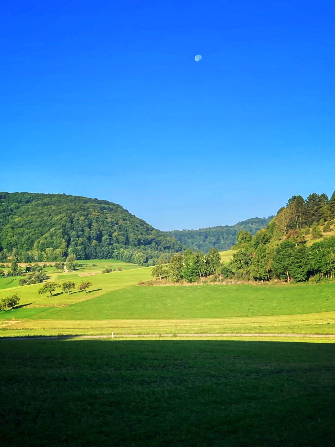 Der Mond zeigt sich am Morgenhimmel