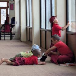 Kleine Mönche spielen