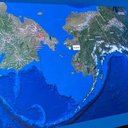 A look at the area an impacted by ice over time. Light blue ice sheets.