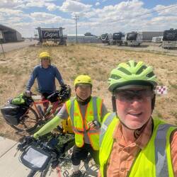 Narrow Path Touring arriving at Casper, Wyoming- Bo, Ger and Chris