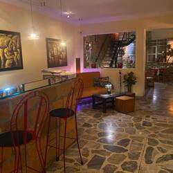 The warm and welcoming reception area of 61Prada Guest House. Highly recommended!