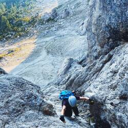 Der erste Klettersteig, klappt gut!!