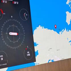 The red dot is our position this afternoon.
