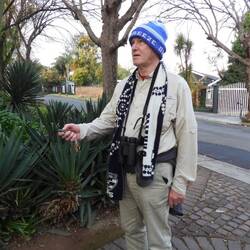 John opening the security gate