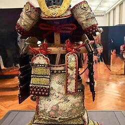 Armor (Yoroi) with patterns of Small Cherry Blossoms on Yellow Lacing