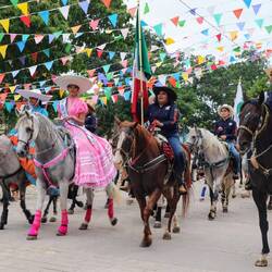 Horse parade in Bacalar.