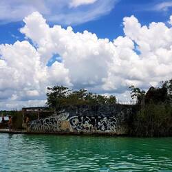 Boat trip on Laguna de Bacalar.