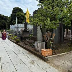 Cemetery with the Golden Buddha.