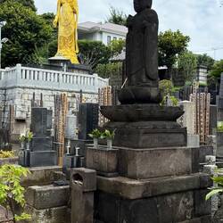 Cemetery with the Golden Buddha.