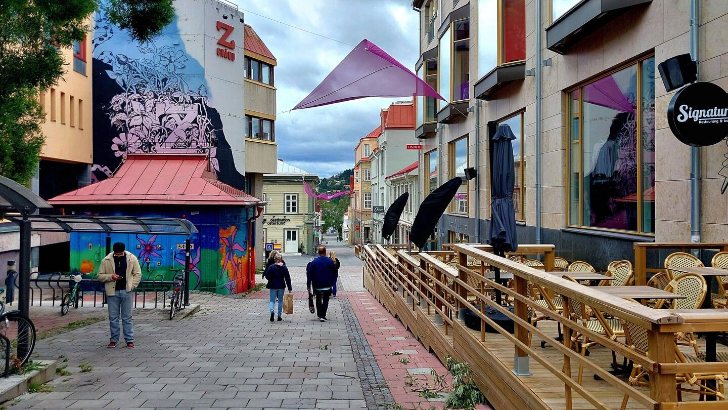 Östersund, mit vielen schönen Straßenzüge...