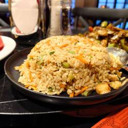 And it came with a mountain of shrimp fried rice