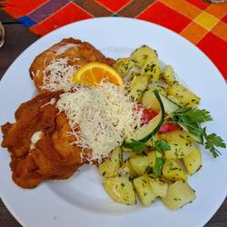 Pouletbrust Cordonbleu mit Reis