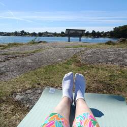 Anschließend eine Einheit Yoga, herrlich in dieser Umgebung.