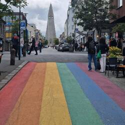 Reykjavik preparation for Pride at the end of August