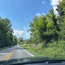 Leaving Richmond, my first distant glimpse of the famed Blue Ridge Mountains