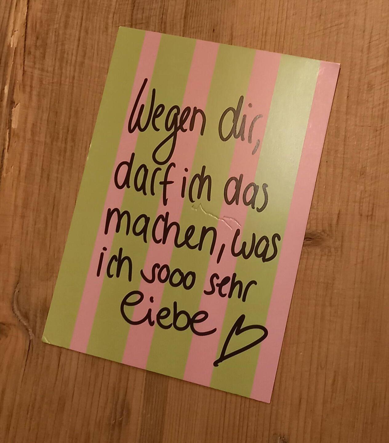 Zuhause ein dickes Danke hinterlassen...