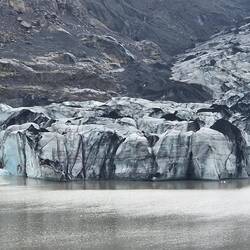Lava covered by snow ..really striking to see..almost surreal