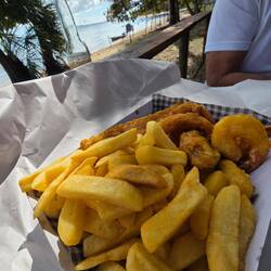 Fish and chips at the Rusty Pelican