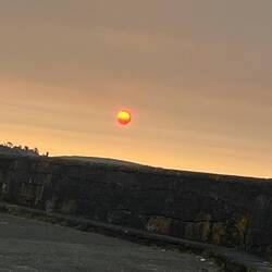 Was für ein Sonnenaufgang, blutrot!