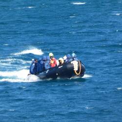 Zodiacs in action.