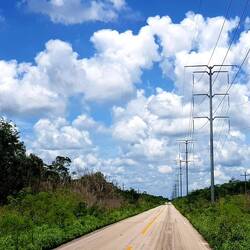 Narrow secondary roads, dozens of kilometers of jungle drive: Yucatan.
