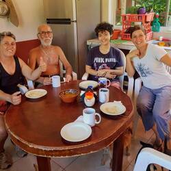 Camping and breakfast with a nice family near the archaeological site of Uxmal.