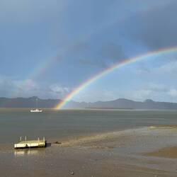 Day of rainbows - a double rainbow at Rawene