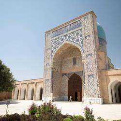Die Kok Gumbaz Moschee, erbaut von Ulugh Beg