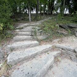 The Appalachian Trail curves up and away from my trail