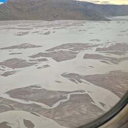 coming into Greenland. View from the air