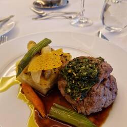 My main course from the Captain's dinner menu ..steak