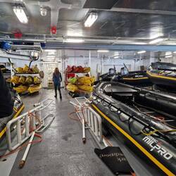 The Zodiac dinghies and canoes