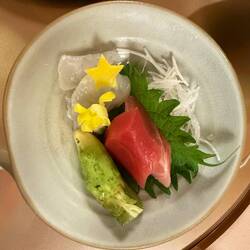 Tuna & Sea Bass Sashimi, Wasabi made in Amagi