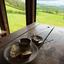Our authentic Welsh lunch, the soup was called Cawl, and we had more bara brith!