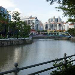 One of many varied footbridges over the Singapore River