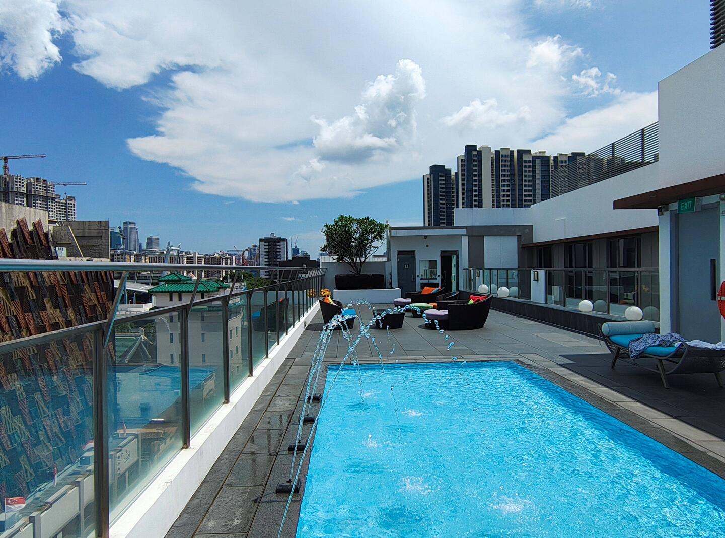Hotel pool - drizzle burnt off
