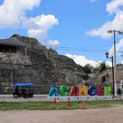Mayan ruins are found all over Yucatán. The town of Acanceh.