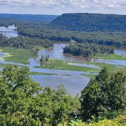 Wisconsin River trifft Mississippi River