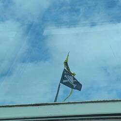Flagge der Grayhound - Hundetotenkopf!