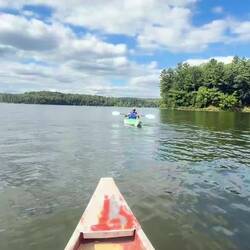 Jackson showing off his new kayaking skills