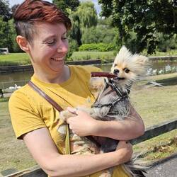 Leo was very happy with his pizzle stick