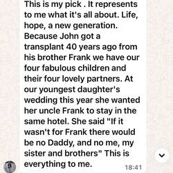 Asked to give our favourite photo post games: Angela, John's wife- see John prev photo wrote this 💕