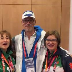 Italian Team Manager who loves Irish music- there will be no medals for singing in this group 🤣