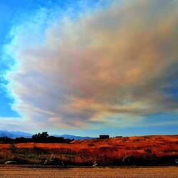 Rauchwolke vom Waldbrand