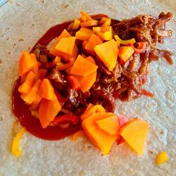 Pulled Pork, Rübchen mit Tortillia. Mhmmm
